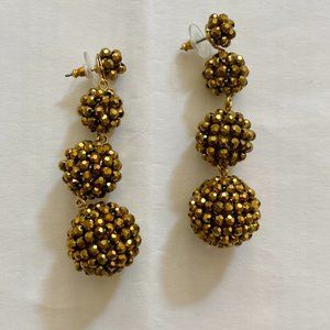 Jcrew Bronze / Gold Beaded Statement Earring